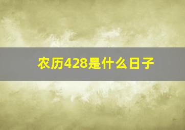 农历428是什么日子