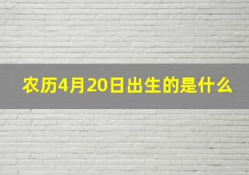 农历4月20日出生的是什么