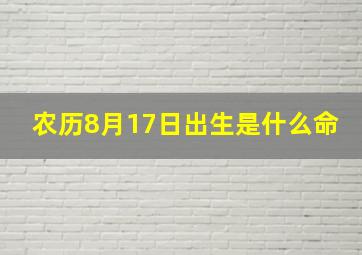 农历8月17日出生是什么命