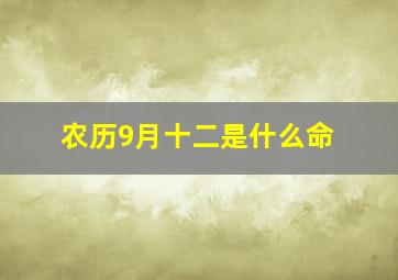 农历9月十二是什么命