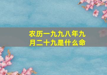 农历一九九八年九月二十九是什么命