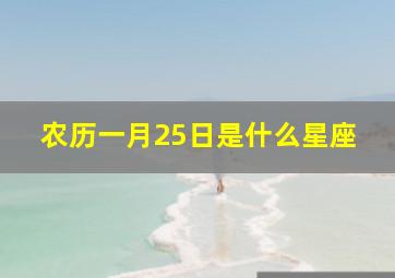 农历一月25日是什么星座