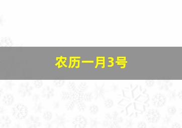 农历一月3号