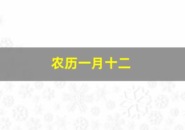 农历一月十二