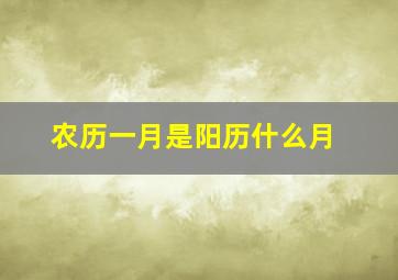 农历一月是阳历什么月