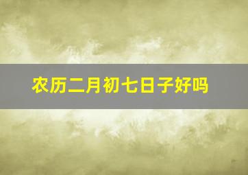 农历二月初七日子好吗