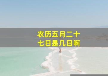 农历五月二十七日是几日啊