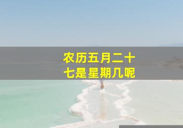 农历五月二十七是星期几呢