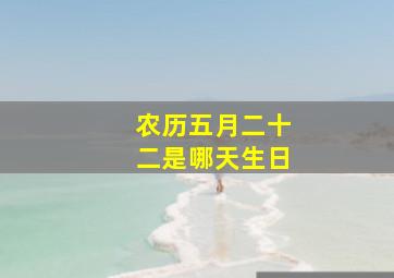 农历五月二十二是哪天生日