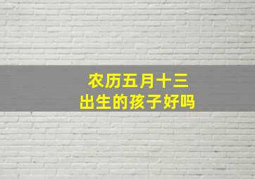 农历五月十三出生的孩子好吗