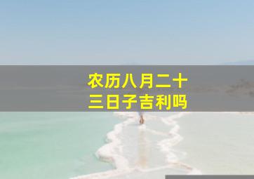 农历八月二十三日子吉利吗