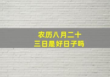 农历八月二十三日是好日子吗