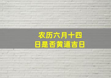 农历六月十四日是否黄道吉日