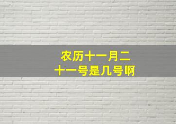 农历十一月二十一号是几号啊