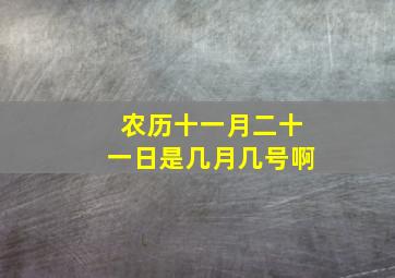 农历十一月二十一日是几月几号啊