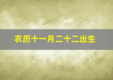 农历十一月二十二出生