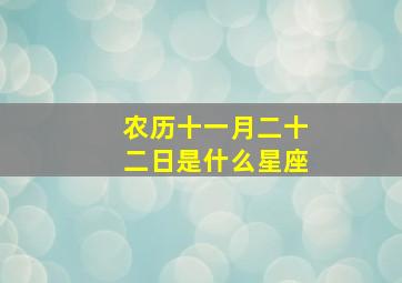 农历十一月二十二日是什么星座