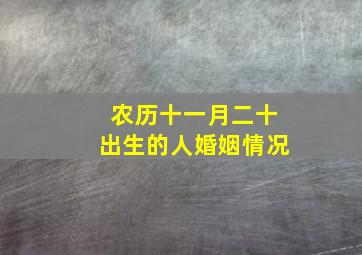 农历十一月二十出生的人婚姻情况