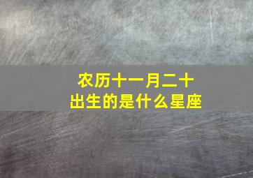 农历十一月二十出生的是什么星座