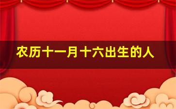 农历十一月十六出生的人