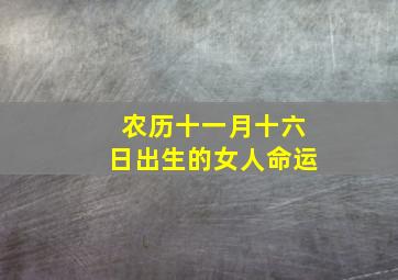 农历十一月十六日出生的女人命运