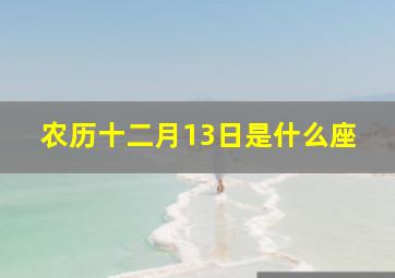 农历十二月13日是什么座