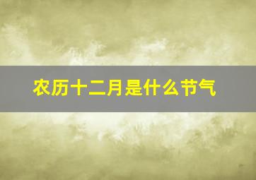 农历十二月是什么节气