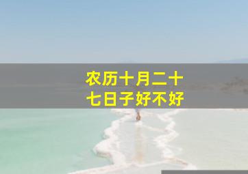 农历十月二十七日子好不好