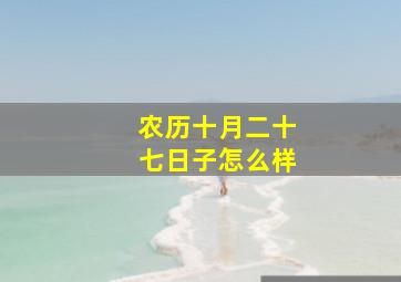 农历十月二十七日子怎么样