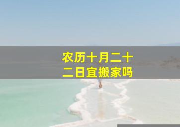 农历十月二十二日宜搬家吗