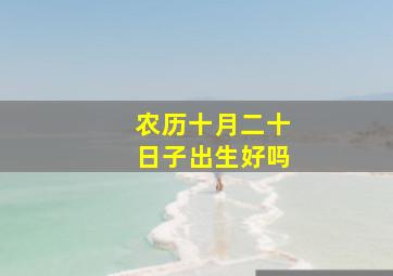 农历十月二十日子出生好吗