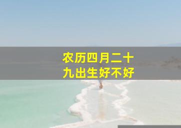 农历四月二十九出生好不好