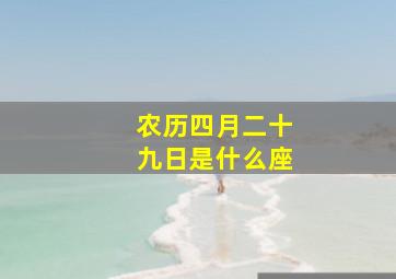 农历四月二十九日是什么座