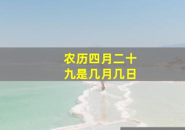 农历四月二十九是几月几日