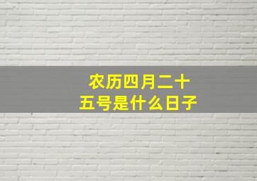 农历四月二十五号是什么日子