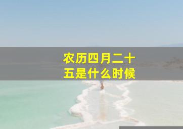 农历四月二十五是什么时候