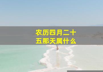 农历四月二十五那天属什么