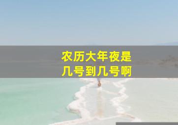 农历大年夜是几号到几号啊