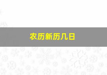 农历新历几日