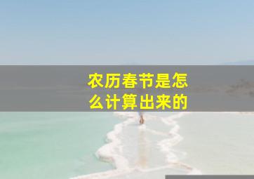 农历春节是怎么计算出来的