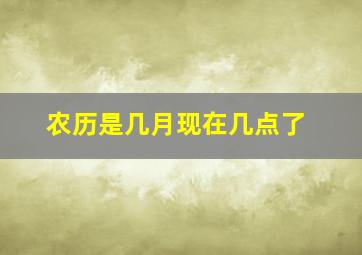 农历是几月现在几点了