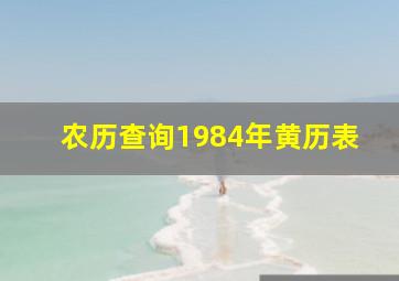 农历查询1984年黄历表