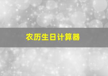 农历生日计算器