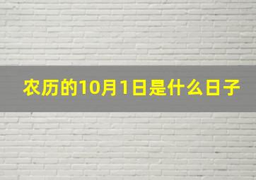 农历的10月1日是什么日子