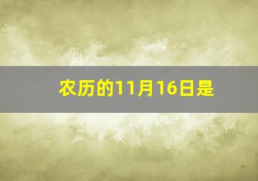 农历的11月16日是