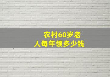 农村60岁老人每年领多少钱