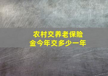 农村交养老保险金今年交多少一年