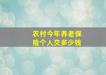 农村今年养老保险个人交多少钱