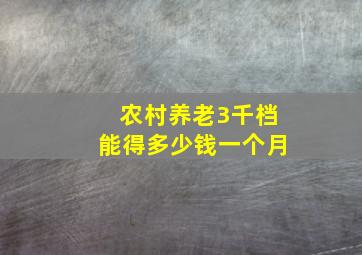 农村养老3千档能得多少钱一个月