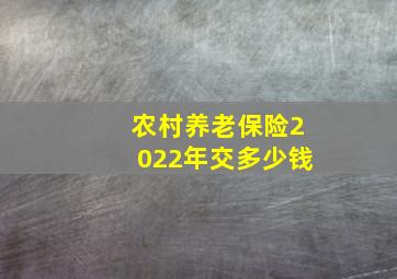 农村养老保险2022年交多少钱